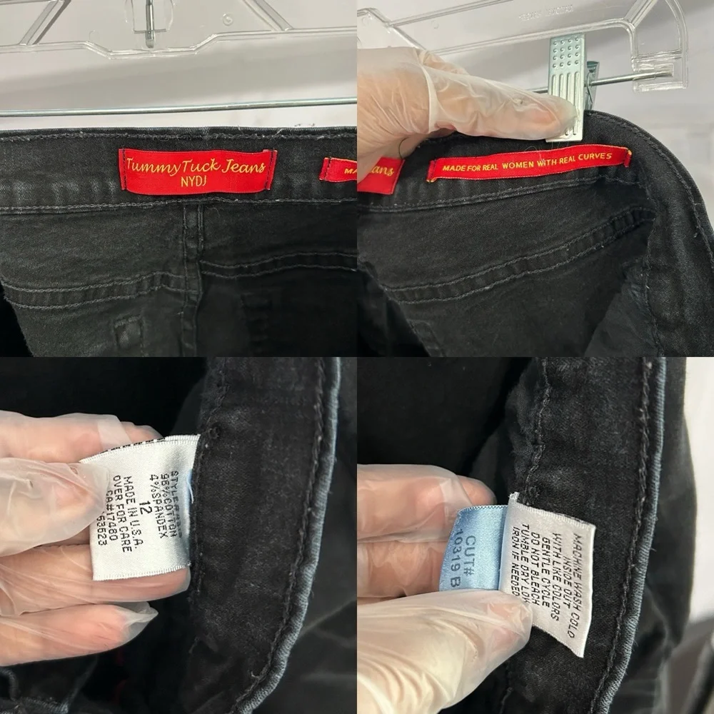 NYDJ Tummy Tuck Black Stretch Jeans Size 12 - “Liliana”